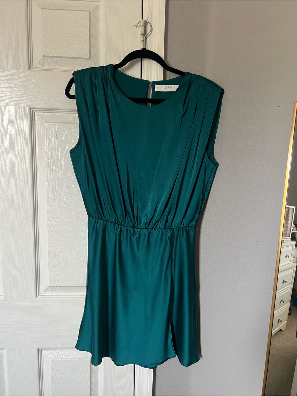 ASTR Teal Sleeveless Mini Dress with Elastic Waist